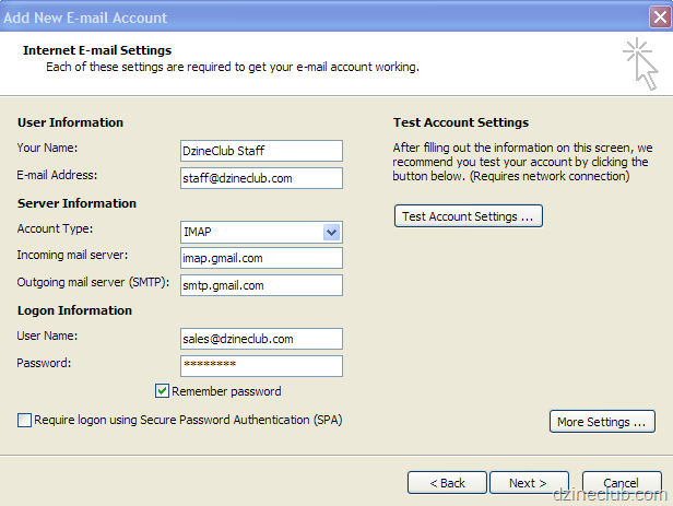 setting up google app email on outlook - web hosting australia