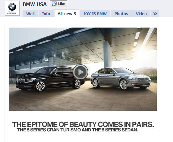 BMW USA Fan Page in Facebook