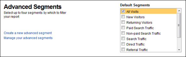 Advanced Segments in In-page analytics