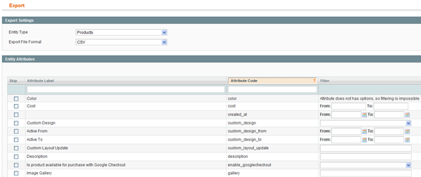 Magento Commerce 1.5 new features - Export