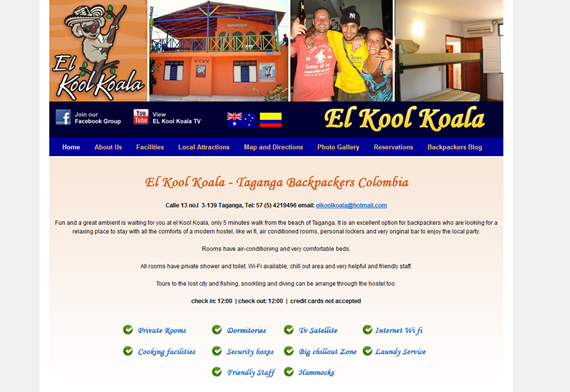 El Kool Koala Backpackers WordPress Website El Kool Koala Backpackers WordPress Website